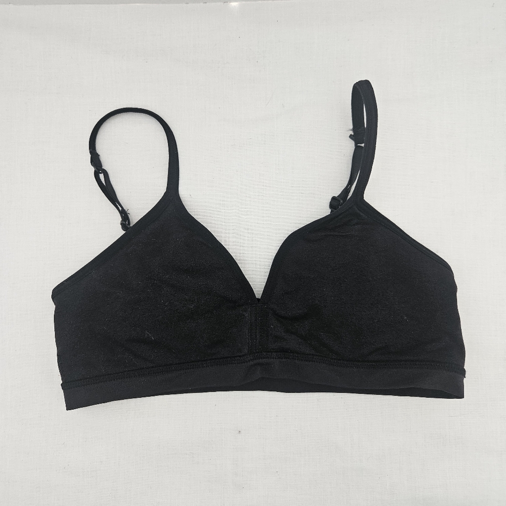 Wonder Nation Girls Bralette Size 34 Wireless Seamless Black Adjustable Straps